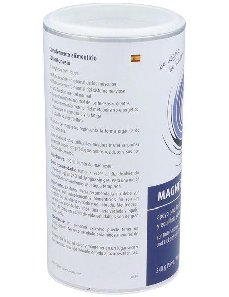 Magnesio Citrato polvo, bote 340g de Raab Vitalfood