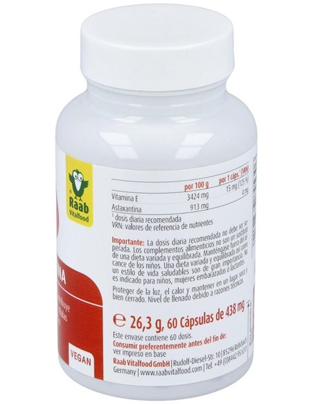 Alga Astaxantina 60Cap. Sg Vegan de Raab Vitalfood