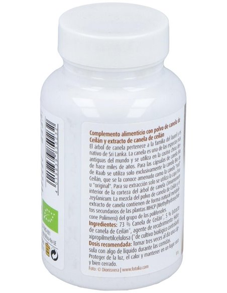Canela Ceilán extracto, cápsulas 450mg, bote 90ud de Raab Vitalfood