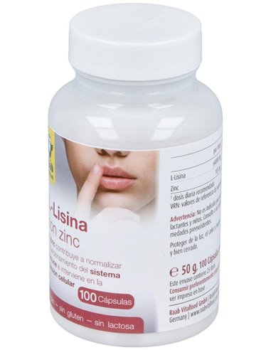 L-Lisina Con Zinc 100Cap. Sg Vegan de Raab Vitalfood