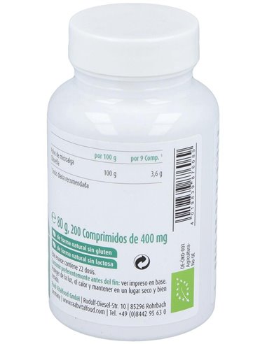 Alga Chlorella 200Comp. Bio Sg  Vegan de Raab Vitalfood