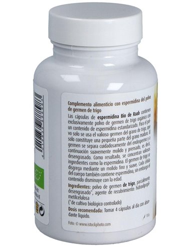 Espermidina Germen De Trigo 600Mg 100Cap Bio Vegan de Raab Vitalfood