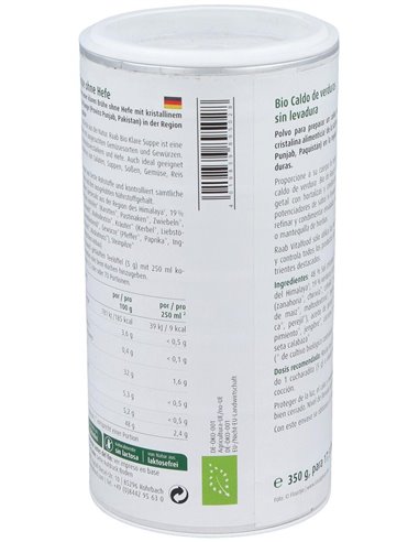 Caldo De Verduras Sin Levadura Bote 350Gr. Bio Sg de Raab Vitalfood