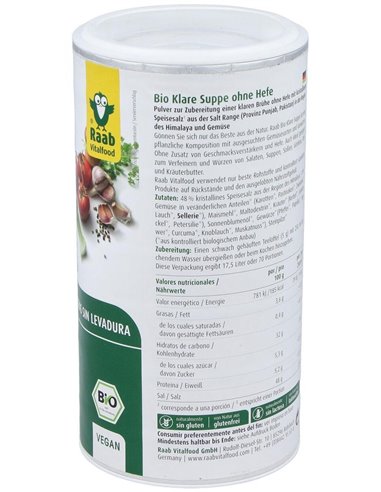 Caldo De Verduras Sin Levadura Bote 350Gr. Bio Sg de Raab Vitalfood