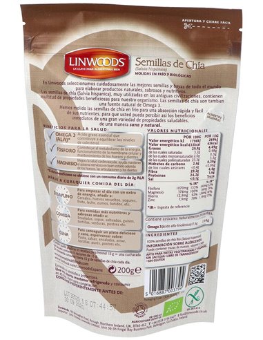 Semillas De Chia  Molidas 200Gr. Bio de Linwoods