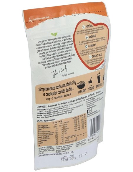 Semillas De Lino Molida Con Bacillus Y Vit D 200Gr de Linwoods