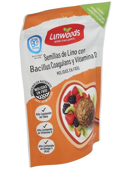Semillas de Lino Molidas con Bacillus Coagulans y Vitamina D de Linwoods