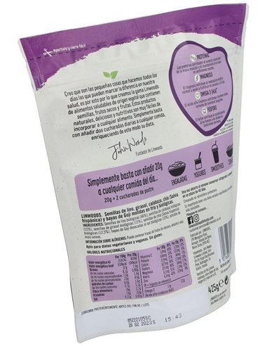 Semillas de Lino, Girasol, Calabaza, Chía y Bayas de Goji Molidas Bio 425 g de Linwoods