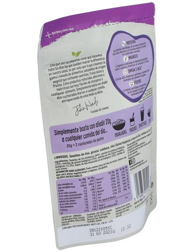 Semillas de Lino, Girasol, Calabaza, Chía y Bayas de Goji Molidas Bio 200 g de Linwoods