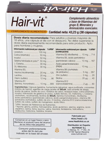 Hair-Vit 30Comp. Health Aid de Health Aid