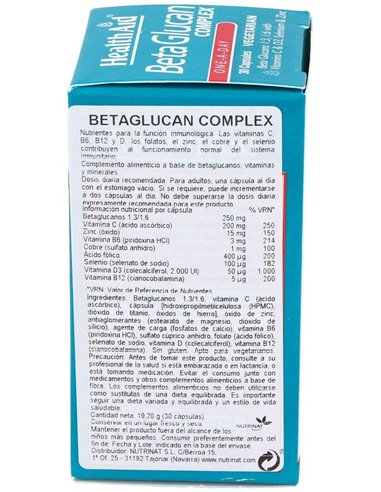Betaglucan Complex            30 Cáps de Health Aid