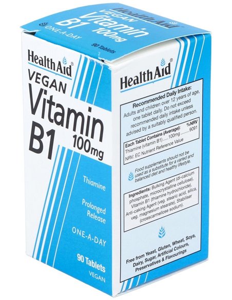 Vitamina B1 (Tiamina) 100 Mg 90 Comp de Health Aid