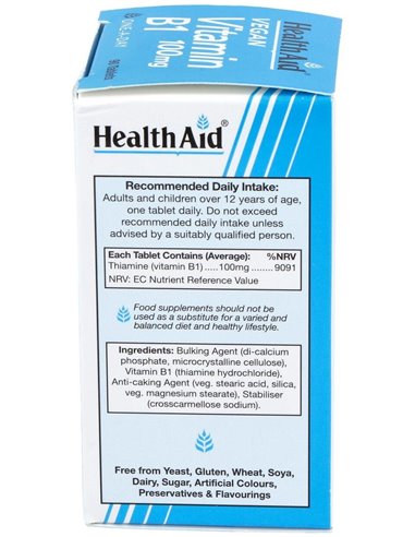 Vit B1 Tiamina 90Comp. Health Aid de Health Aid