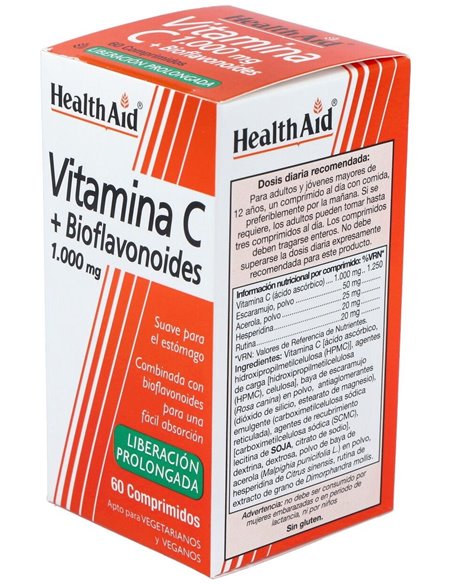Vitamina C 1.000 Mg + Bioflavonoides 60 Comp de Health Aid