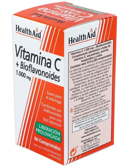 Vitamina C 1.000 Mg + Bioflavonoides 60 Comp de Health Aid