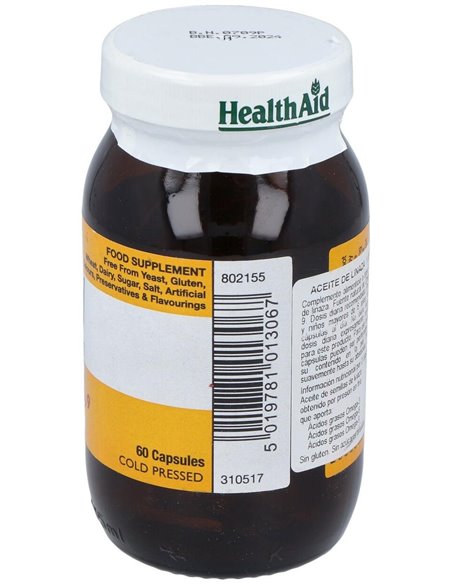 Aceite De Linaza Flaxseed Oil 60Cap. Health Aid de Health Aid