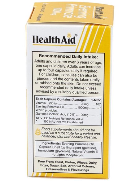 Aceite De Onagra 1.000 Mg 60 Cáps de Health Aid