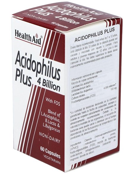 Acidophilus Plus (4.000 Millones) 60 Vcáps de Health Aid