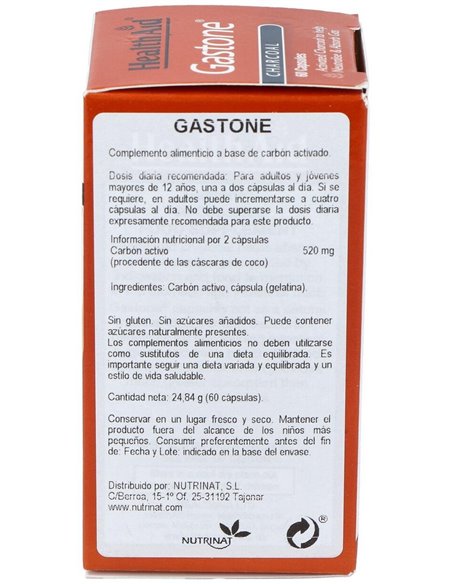 Gastone (Carbon Puro) 260Mg. 60Cap. Health Aid de Health Aid