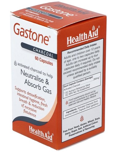 Gastone (Carbon Puro) 260Mg. 60Cap. Health Aid de Health Aid