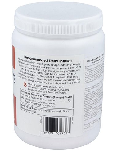 Fibra De Cáscara De Psyllium  300 g de Health Aid