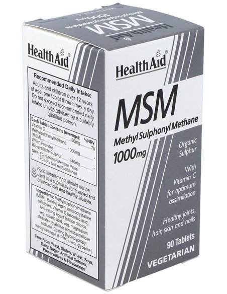 Msm (Metilsulfonilmetano) 1.000 Mg 90 Comp de Health Aid