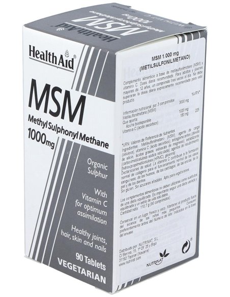 Msm Metilsulfonilmetano 1000Mg. 90Comp. de Health Aid