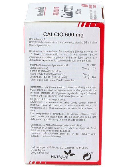 Calcio 600Mg. 60Comp. Mast. Health Aid de Health Aid