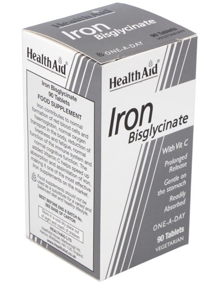 Hierro (Bisglicinato) 30 Mg 90 Comp de Health Aid