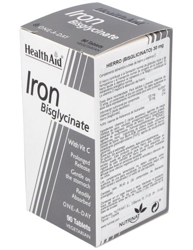 Hierro Bisglycinate Iron+Vit.C 90Comp. Health Aid de Health Aid