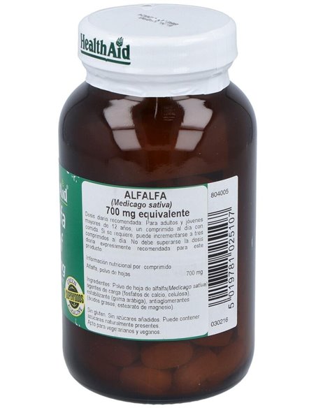 Alfalfa (Medicago Sativa) 700 Mg 120 Comp de Health Aid