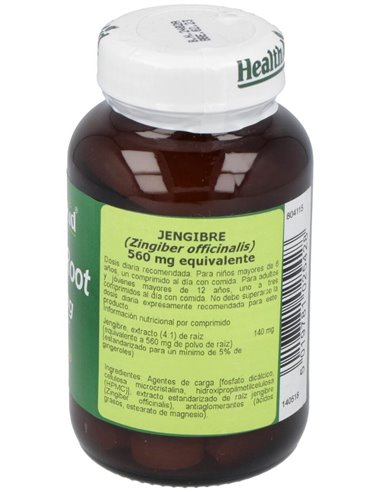 Jengibre (Zingiber Officinalis) 560 Mg 60 Comp de Health Aid