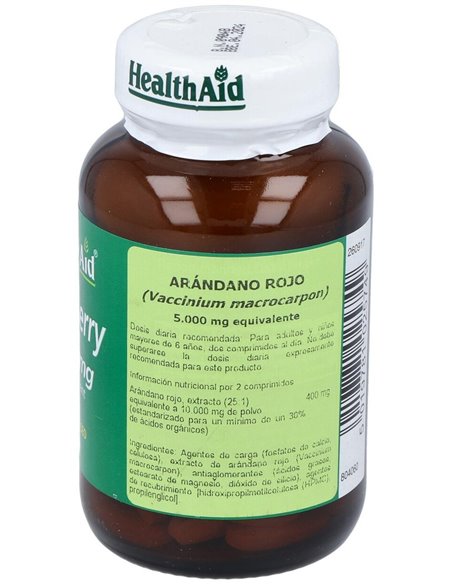 Arándano Rojo (Vaccinium Macrocarpon) 5.000 Mg 60 Comp de Health Aid