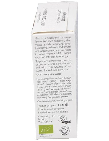 Sopa De Miso Y Algas (4X10G) de Clearspring