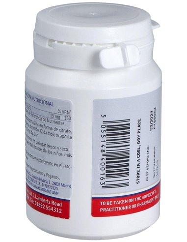 Zinc 15 mg (Como citrato) de Lamberts