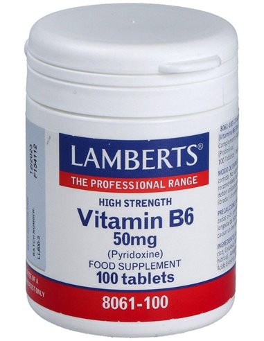 Vitamina B6 50 mg (Piridoxina) 100 Tabs. de Lamberts