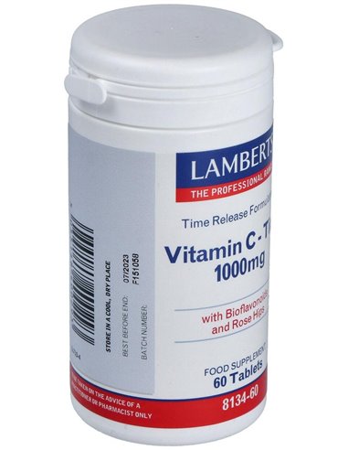 Vitamina C 1000 mg + Bioflavonoides Time Release 60 Tabs. de Lamberts