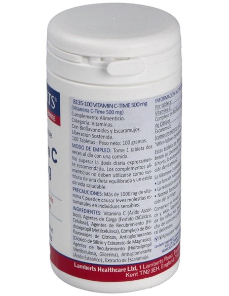 Vitamina C 500 mg + Bioflavonoides Time Release de Lamberts