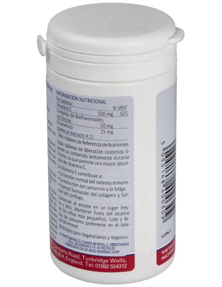 Vitamina C 500 mg + Bioflavonoides Time Release de Lamberts
