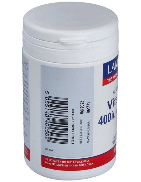 Vitamina E Natural 400 UI 180 Caps. de Lamberts