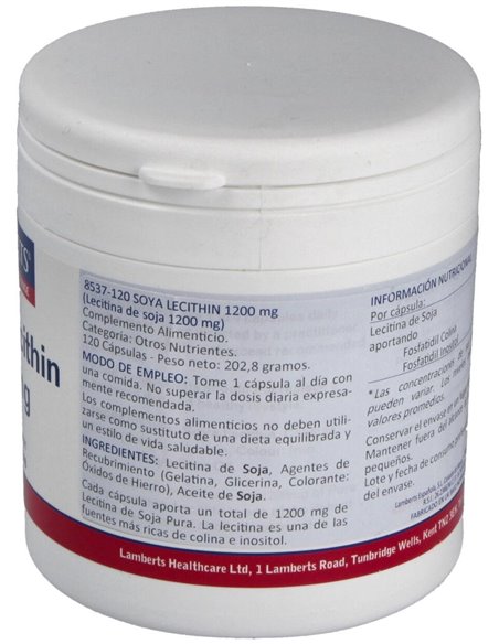 Lecitina de Soja 1200 mg 120 Caps. de Lamberts