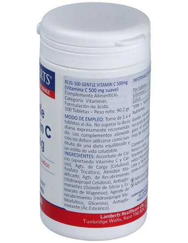 Gentle Vitamina C 500 mg (Forma suave, no ácida) de Lamberts