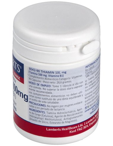 Tiamina 100 mg (Vitamina B1) de Lamberts