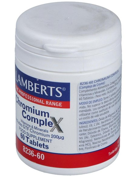 Complejo de Cromo (Con Vit B,C, Mag, Cu y Zn) 60 Tabs. de Lamberts