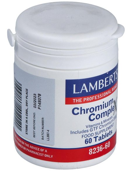 Complejo de Cromo (Con Vit B,C, Mag, Cu y Zn) 60 Tabs. de Lamberts