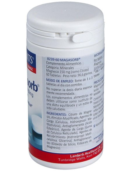MagAsorb® (Magnesio 150 mg como citrato) 60 Tabs. de Lamberts