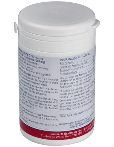 Aceite de semillas de Lino 1000 mg 90 Caps. de Lamberts