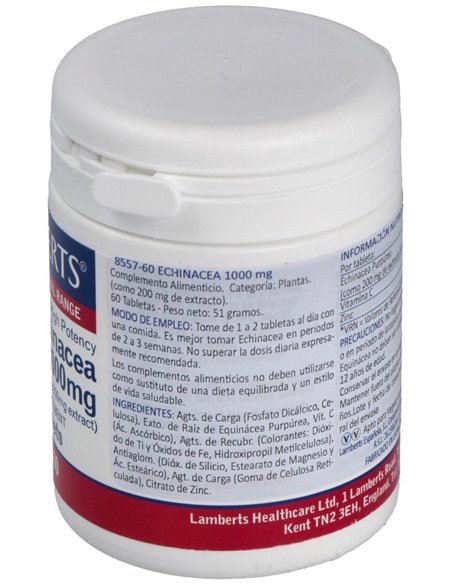 Equinácea 1000 mg con Vitamina C y Zinc de Lamberts
