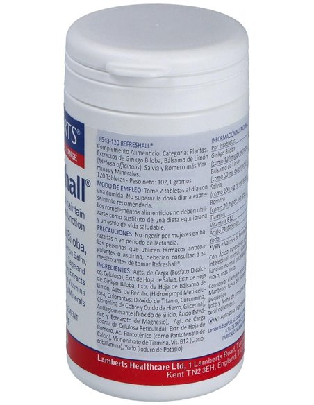 Refreshall® (Vit, Min, Gingko, Melisa, Romero +) de Lamberts