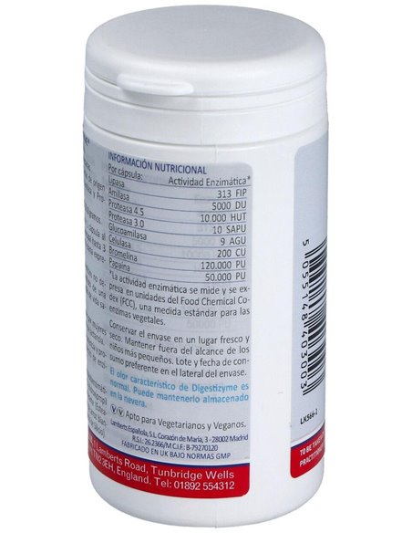 Digestizyme® (Enzimas vegetales) 100 Caps. de Lamberts